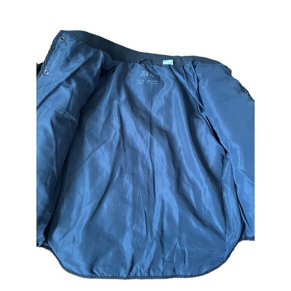 ZARA WATER-REPELLENT QUILTED BOMBER JACKET Black size 4-5 years Snaps - Picture 9 of 11